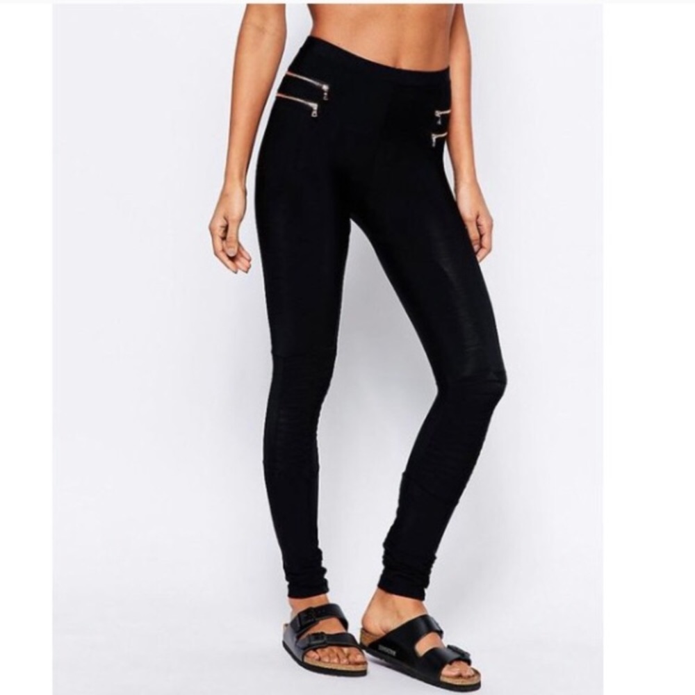 Abercrombie NWOT Moto Black Legging/Pants Sz L